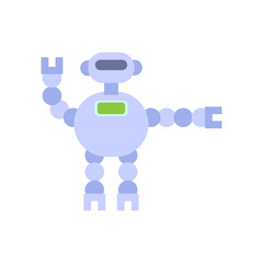 Educational Robot Flat Vector Illustration
