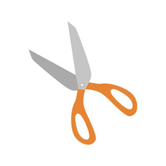 Paper Scissors Icon. Flat Vector School and Art Supply