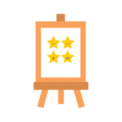 Small Blank Art Canvas on an Easel. Flat Vector Mockup