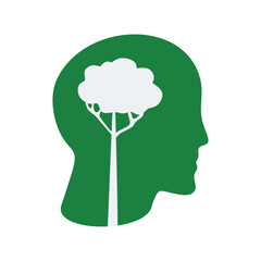 Tree Growing from Human Head Symbolizing Mindset and Growth