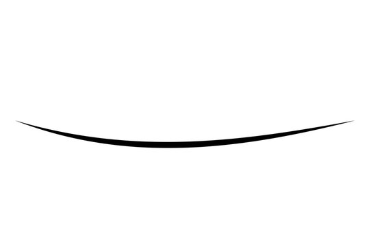 Black curved thin line abstract stroke