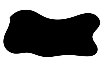 Black abstract blob shape fluid design element for stickers, labels, posters, highlights, scrapbooks, and modern graphic design layouts