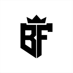 BF Vector image of a shield with a sharp geometric style and a pointed crown