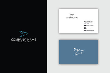 Modern Animal Head Logo Design with Business Card Mockup for Tech Company.