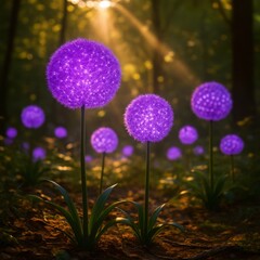 Fototapeta premium purple flowers in the forest