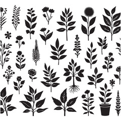 field silhouette Background material, Flowering plant