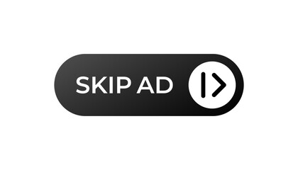 A sleek skip ad button designed for video streaming sites. it features iconic play and text.