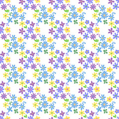 Seamless pattern minimalist repeating background with flowers. Fabric wallpaper print texture. Perfectly for backdrop, wrapped paper, linen.