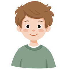 스웨터를 입은 웃는 소년 일러스트