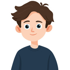 스웨터를 입은 웃는 소년 일러스트