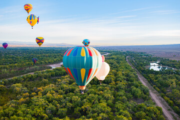 hot air balloon in flight
