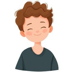 스웨터를 입은 웃는 소년 일러스트