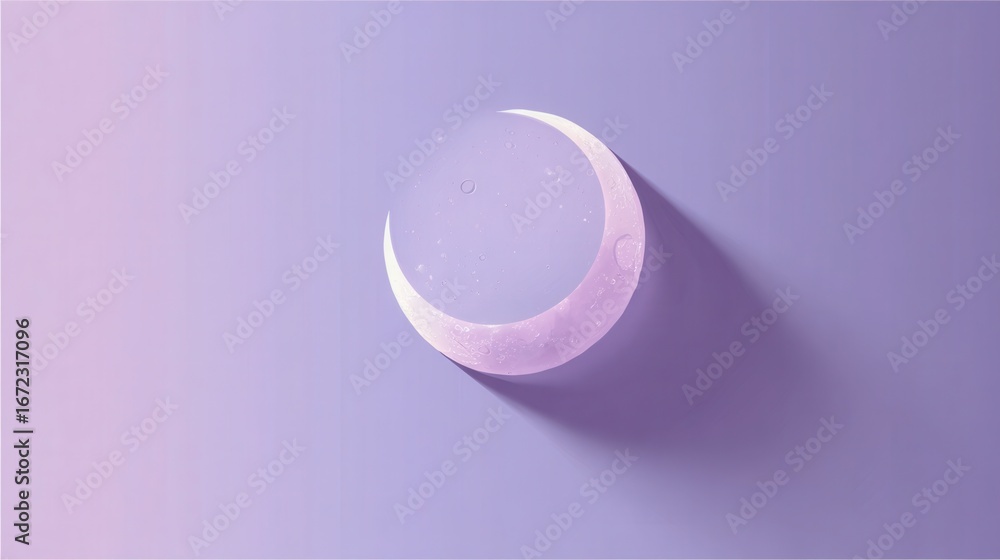 Poster mystical moon: a minimalist and artistic view of a crescent moon casting a captivating shadow on a s