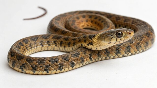 Keelback on studio background