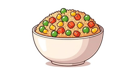 Colorful rice bowl with vegetables