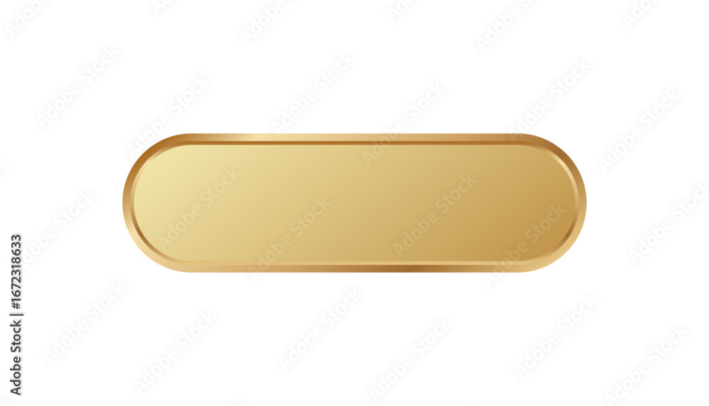 Poster rectangular golden nameplate with smooth, rounded edges. its reflective surface gleams softly.
