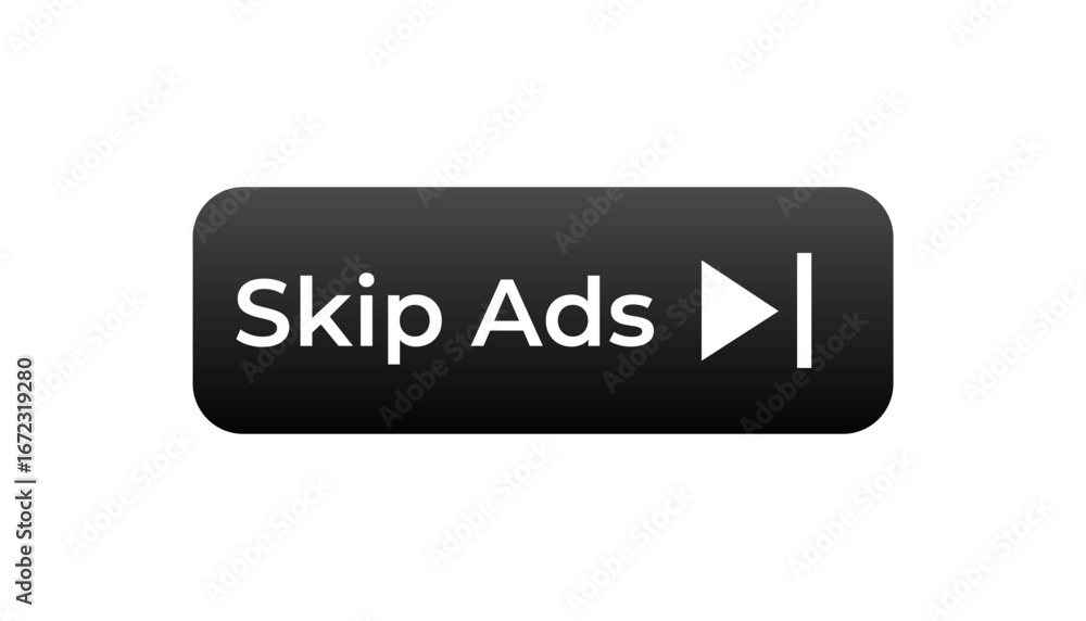Poster an interactive button icon designed specifically for users to easily skip advertisements in online v