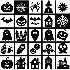 Obraz premium Collection of 16 colorful halloween themed graphic elements
