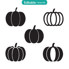 Pumpkin Plant Flat Icon Vector, Autumn Vegetable Illustration, Garden Crop Symbol