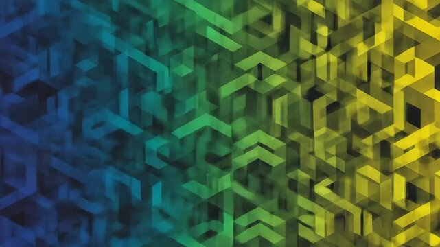 Abstract geometric pattern with blue green and yellow gradient