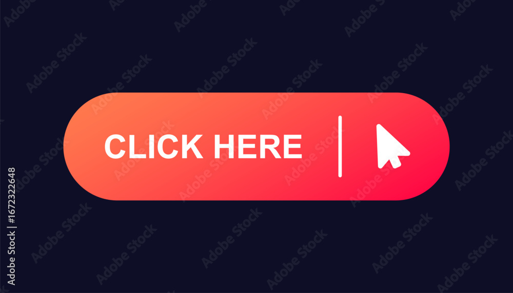 Aufkleber bright gradient call to action button with click icon to encourage user interaction and engagement.