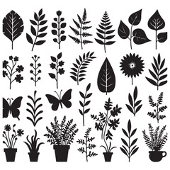 Flower Silhouettes  illustrations