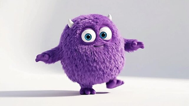 "Watch a Playful Purple Monster With Tiny Horns Explore the World&mdash;A Fun and Lighthearted Animation for Children and Families Alike."