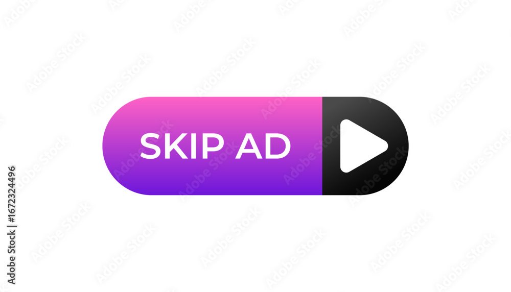 Poster a skip ad button icon with a play symbol is shown. it has a simple, modern design.