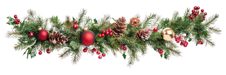PNG Christmas garland christmas pine decoration.