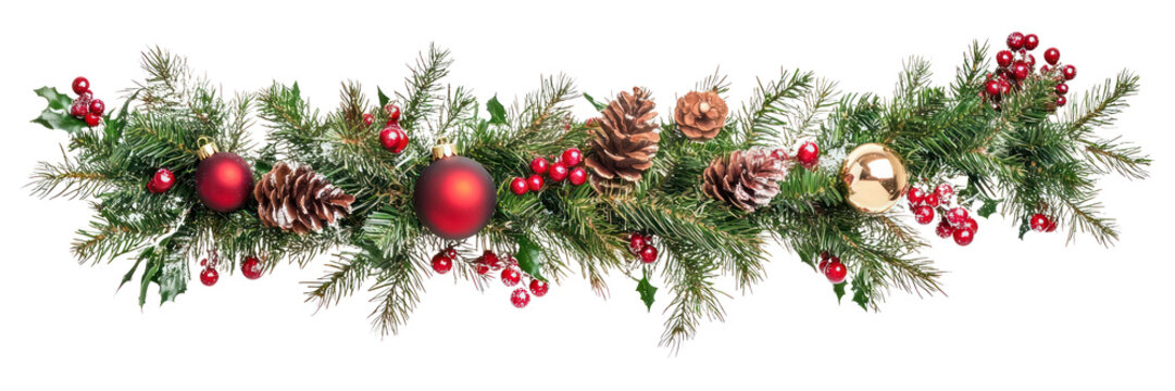 PNG Christmas garland christmas pine decoration.