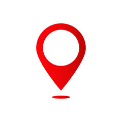 red location marker symbol typically used in digital maps for navigation or highlighting destinations.