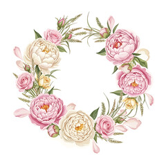 A beautiful floral wreath, perfect for a special occasion.