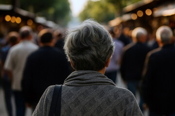blurred for background. Crowd of people on the street. people walking on the city street. A blurry...