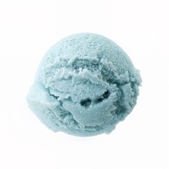 Fototapeta premium Single scoop of blue bubblegum ice cream on a white background