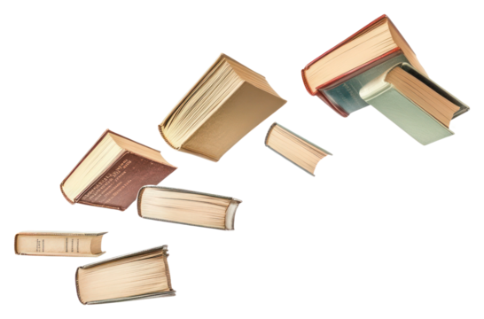 PNG Real books border line background floating isolated.