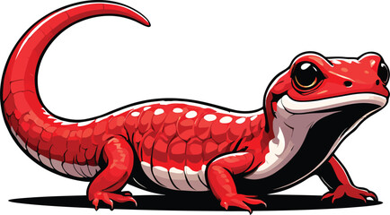 Cute cartoon a illustrator vector salamander
