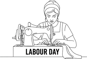 Labour day sewing machine tailor dressmaker seamstress craft textile fabric