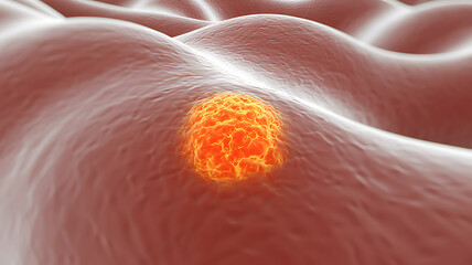 professional 3d visualization of melanoma skin cancer cell under the surface highlighting tumor growth pigment changes and dermatology oncology research and prevention education