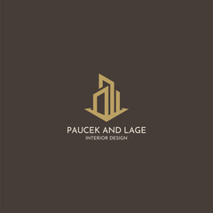 Fototapeta premium Gold and Brown Interior Design Logo 