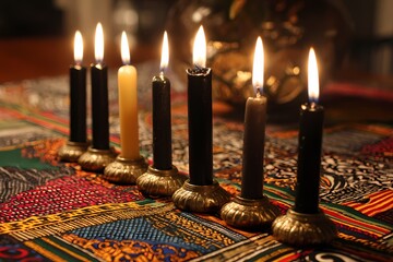 Hanukkah Candles Menorah Jewish Religious Festival Lighting Ceremony