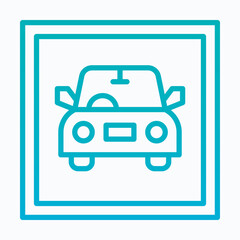 Vehicle Sign Car Vector Icon, Isolated Vector Lineal Gradient Style Icon,