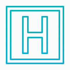 Hospital Signboard, Medical Icon Sign Vector Icon, Isolated Vector Lineal Gradient Style Icon, 	
