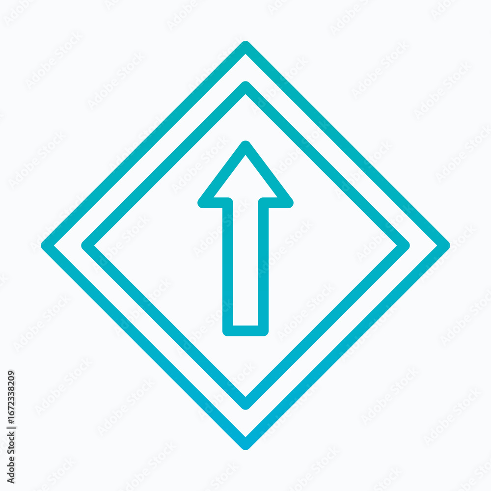 Poster upper arrow sign vector icon, isolated vector lineal gradient style icon,