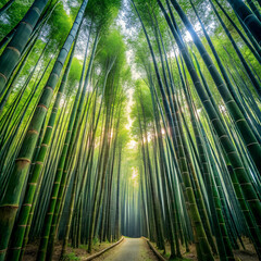 Fototapeta premium bamboo forest in the morning