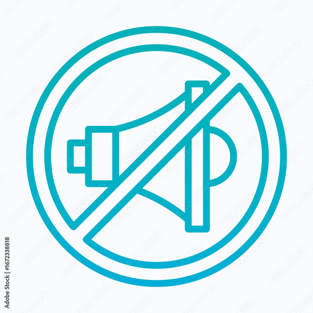 Poster no speaker. no sound icon volume off symbol vector icon, isolated vector lineal gradient style icon,