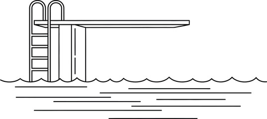 Diving board swimming pool water ladder summer sport recreation activity fun