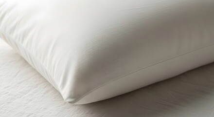 Serene white pillow close-up embodying comfort and relaxation focus shot
