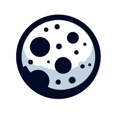 Full moon vector illustration with dark spots on transparent background for astronomy graphics, mystical art, and creative design projects