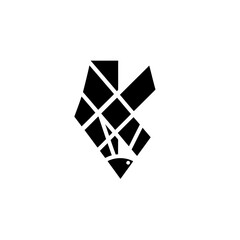 Abstract geometric animal logo design in black and white