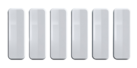 Row of light gray rectangular panels